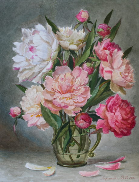 Victoria Kiryanova. Bouquet of peonies, 2015