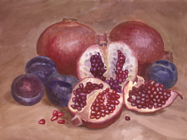 Victoria Kiryanova. Pomegranates and plums, 2011