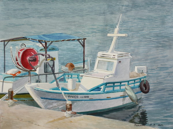 Victoria Kiryanova. Cyprus. Fishing small boats at pier of Paphos, 2011