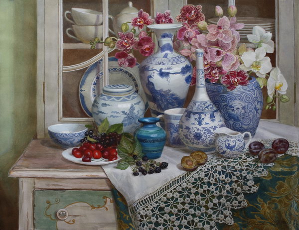 Victoria Kiryanova. Still life with Chinese porcelain, 2016