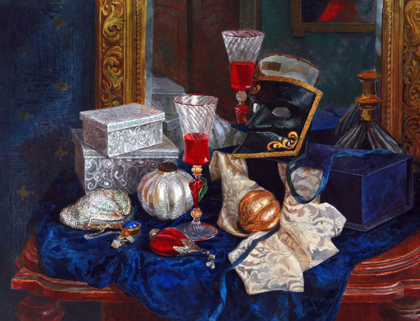 Victoria Kiryanova. Still life with venetian glass, 2006