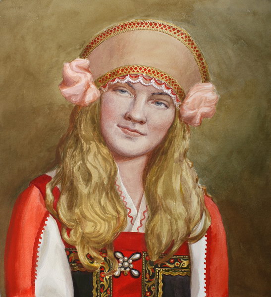 Victoria Kiryanova. Portrait of girl in national costume, 2011