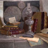 Still life with cards and old time books, 2003
95x113.2 cm; картина не продается